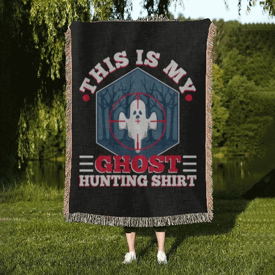 This is my ghost hunting Woven Blankets