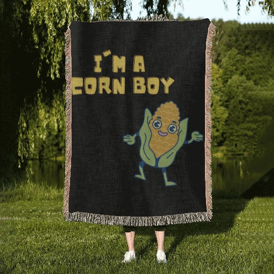 Corn Boy - Corntastic Design Corn Kid Woven Blankets