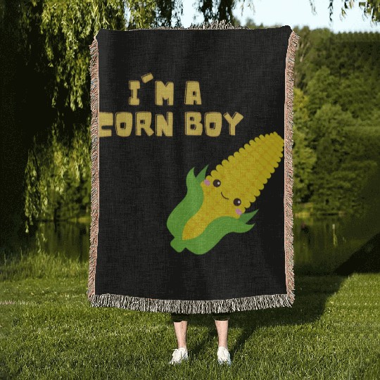 Corn Boy - Corntastic Design Corn Kid Woven Blankets