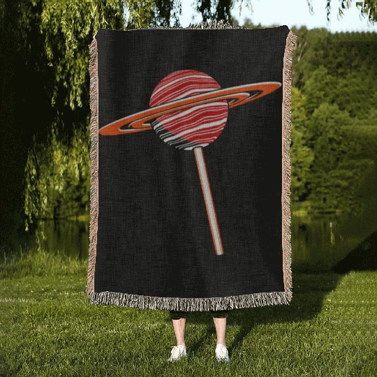 Saturn Planet Lollipop Woven Blankets