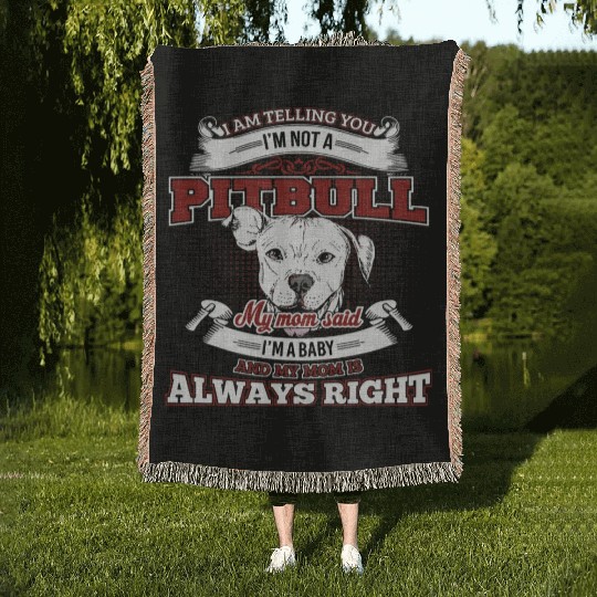 Pitbull Dog Lover Pit Bull Terrier Puppy Woven Blankets