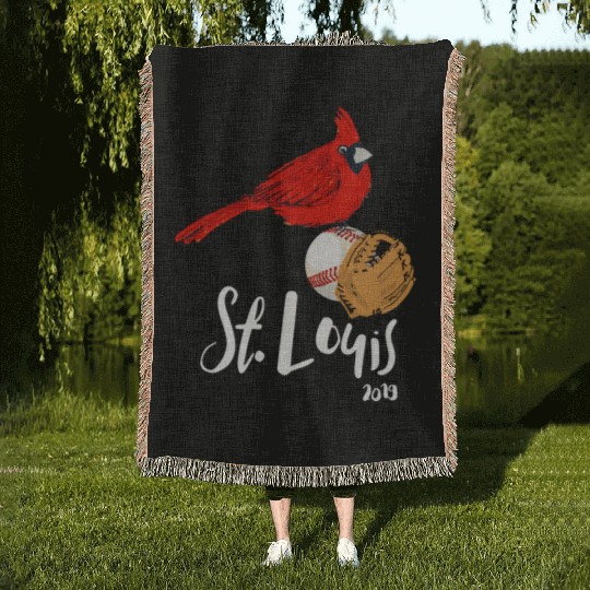 Saint Louis Red Cardinal 2019 Bird Player Woven Blankets