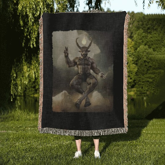 Daddy Baphomet dark PG Woven Blankets