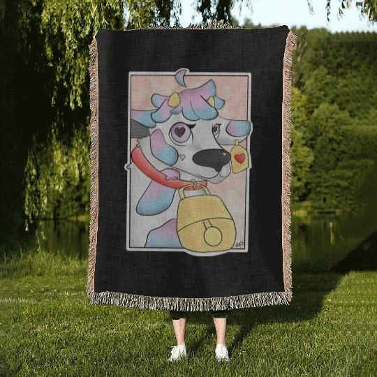 Cotton candy cow Woven Blankets