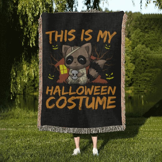 Scary Creepy Animal This Is My Halloween Costume Woven Blankets