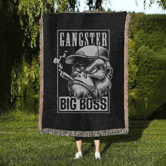 Gorilla Animal Wilderness Zoo Woven Blankets