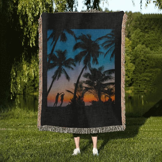 SWEETNESS OF DANCE -SUNSET IMAGE. Woven Blankets