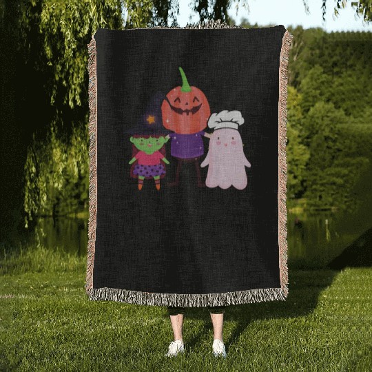 Halloween costume trick or treat for kids Woven Blankets