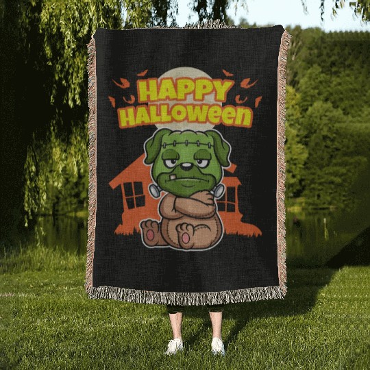 Happy Halloween Scary Funny Hallow's Eve Costume Woven Blankets