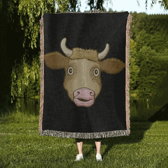 Cow Head Woven Blankets