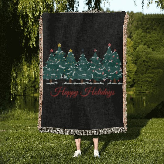 Happy Holidays Woven Blankets