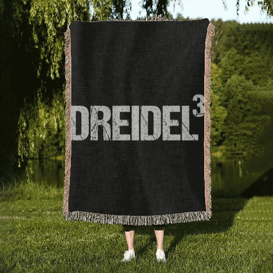 Funny Dreidel Dreidel Dreidel Cubed Hanukkah Math Woven Blankets