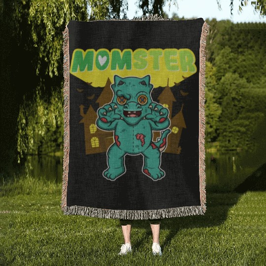 Momster Monster Mom Scary Halloween Mommy Costume Woven Blankets