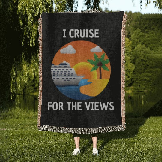 Cruise for the Views Vaction Ship Mardi Gras Woven Blankets