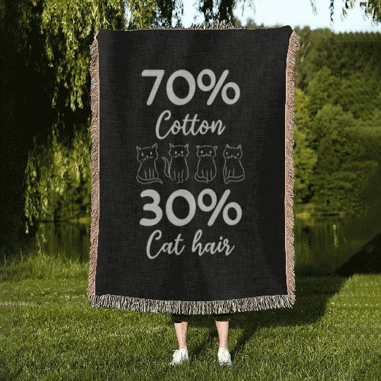 Cat Owner Cat Lover I 70% Cotton 30% Cat Hair I Fu Woven Blankets