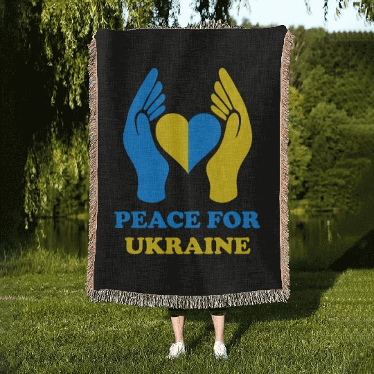 Peace for Ukraine Woven Blankets