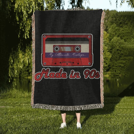 made in 90s ultimate mixtape Woven Blankets