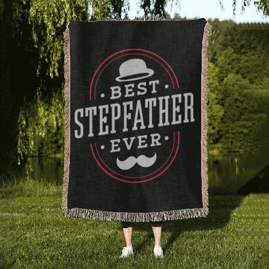 Best Stepfather Ever Stepdad Fathers Day Step Dad Woven Blankets