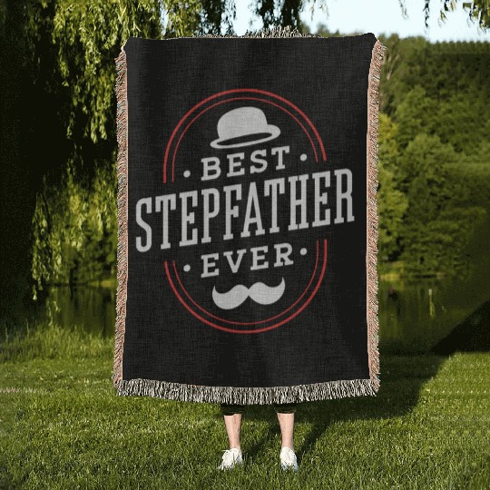 Best Stepfather Ever Stepdad Fathers Day Step Dad Woven Blankets