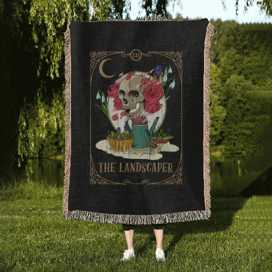Landscaper Plants Tarot Card Occult Club Gothic Woven Blankets