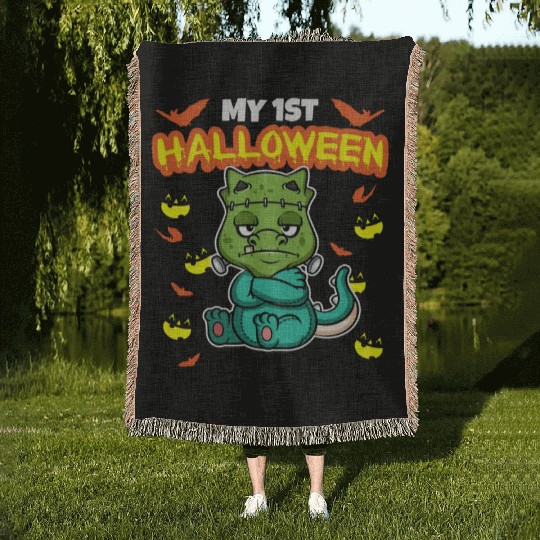My First Halloween Scary Hallow's Eve Birthday Woven Blankets