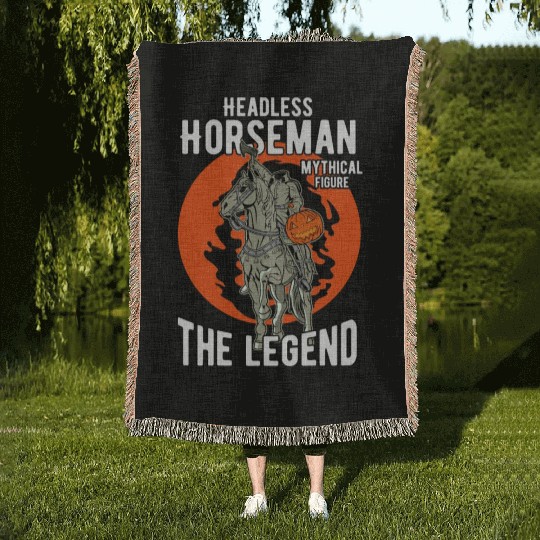 Headless Horseman Halloween Woven Blankets, Halloween Party