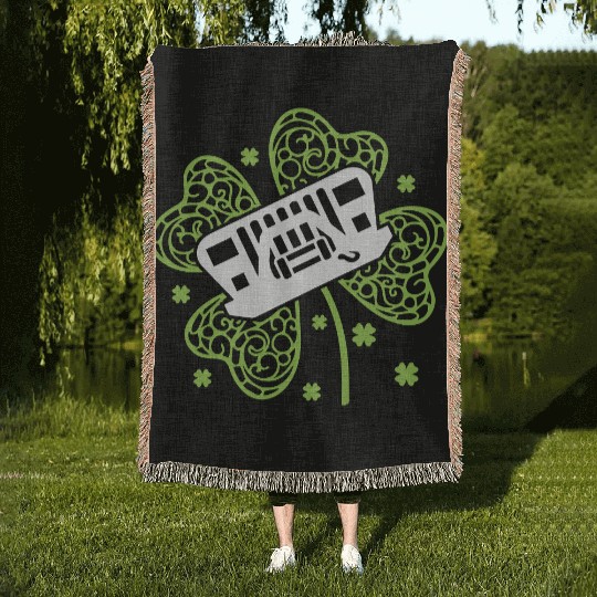 Shamrock Jeep Woven Blankets