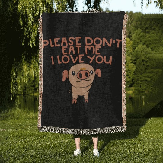 Please Don't Eat Me, I Love You Woven Blankets