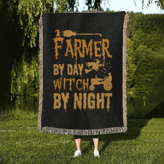 farmer by day witch by night. Woven Blankets