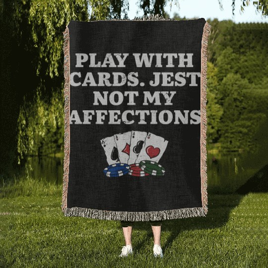Play with Cards Poker Couples Poker Player Lovers Woven Blankets