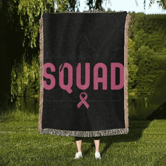 Breast Cancer Support Squad Matching Family Woven Blankets