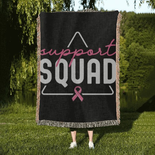 Breast Cancer Support Squad Matching Family Woven Blankets