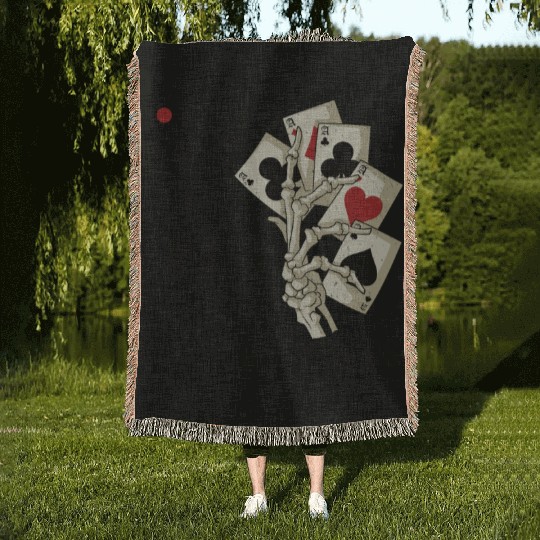 Poker Casino Poker Player Gambling Roulette Gift Woven Blankets