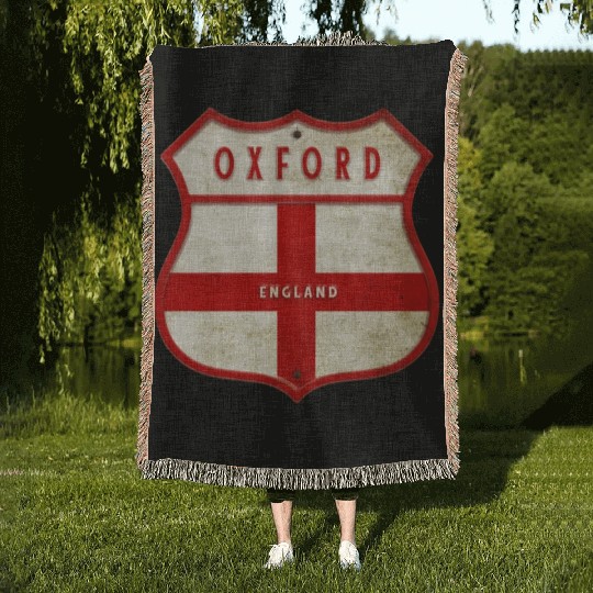 Oxford England coat of arms Woven Blankets