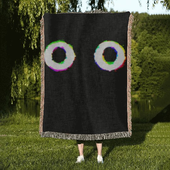 Glitch Ghost Face Woven Blankets