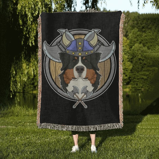 Bernese Mountain Dog I Valhalla I Viking Woven Blankets