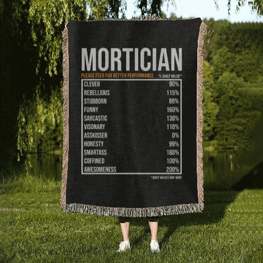 Mortician Daily Value funny Mortician Woven Blankets