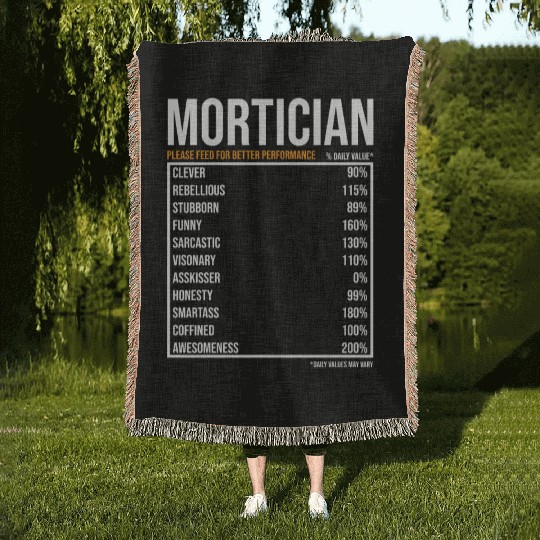 Mortician Daily Value funny Mortician Woven Blankets