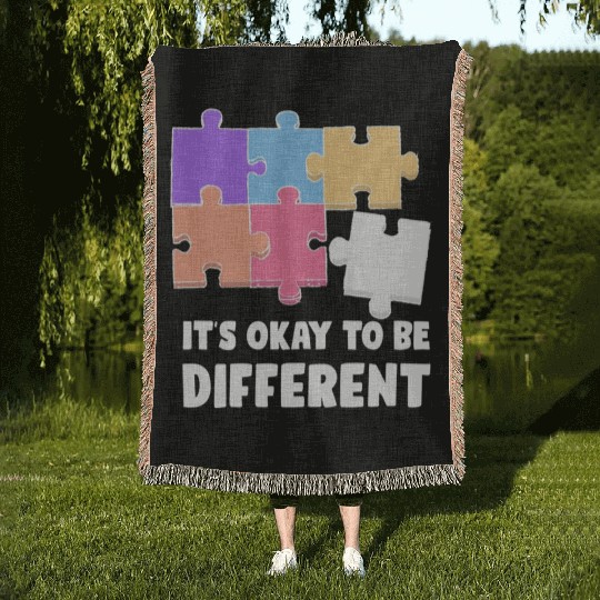 Funny Autism Teacher Woven Blankets