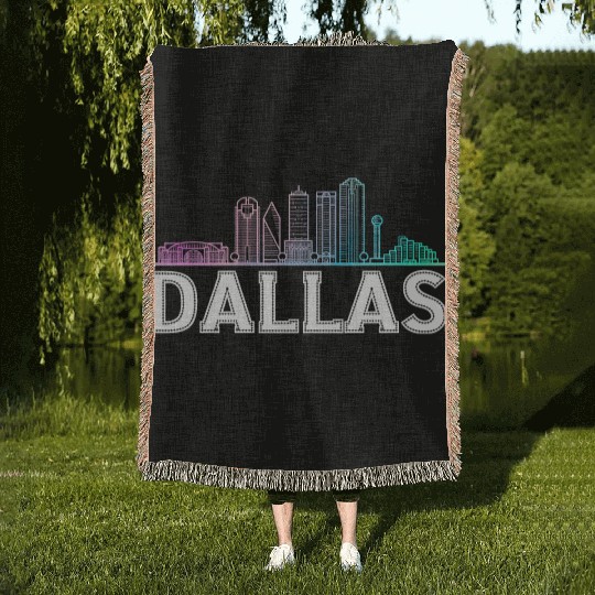 Dallas City Texas Dallas Woven Blankets