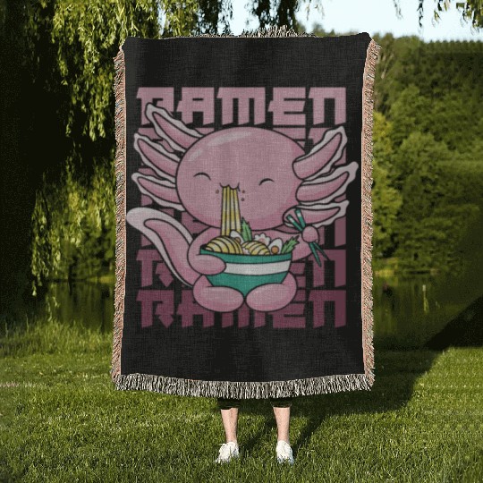 Axolotl Ramen Funny Ramen Lover Gift Woven Blankets