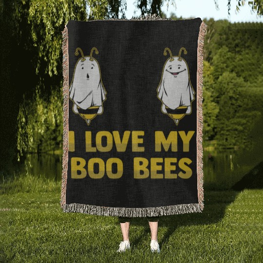 I Love My Boo Bees Bumble Bees Halloween Costume Woven Blankets