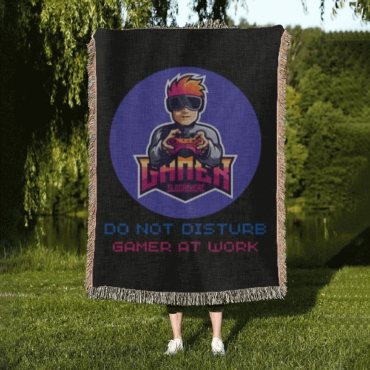 Do Not Disturb Gamer At Work-Gaming Lover Woven Blankets