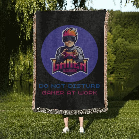 Do Not Disturb Gamer At Work-Gaming Lover Woven Blankets