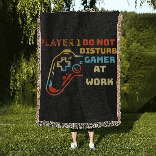 Do Not Disturb Gamer At Work-Gaming Lover Woven Blankets
