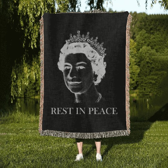 Queen Elizabeth II British Rest in Peace Woven Blankets