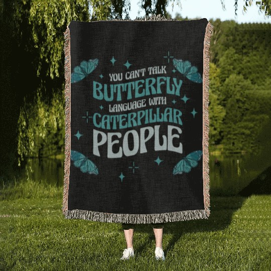 Celestial Art Butterfly Talking Mystical Insect Woven Blankets
