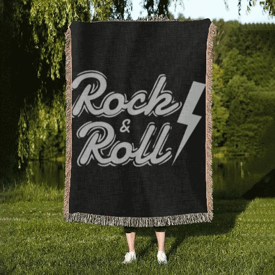 Rock & Roll Music Style Genre Guitar Rock Band Woven Blankets