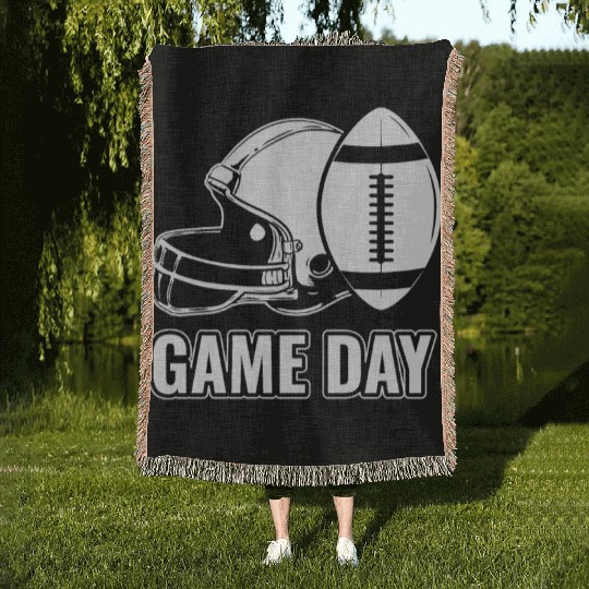 American Football Fan Support Game Day Football Woven Blankets