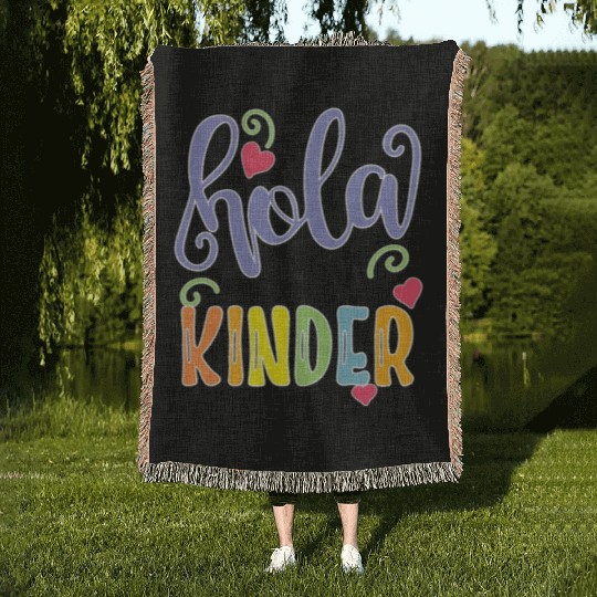 Hola Kinder Spanish Teacher Equipo Woven Blankets